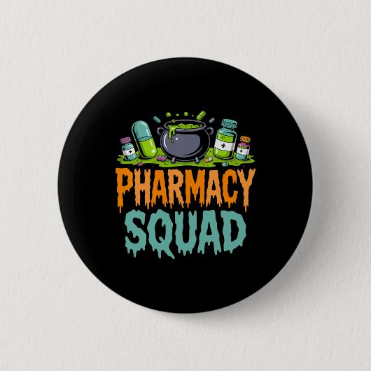 Grappige Pillen Apotheker Apotheek Squad Halloween Ronde Button 5,7 Cm (Voorkant)