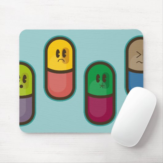 grappige pills mousepad muismat (Met muis)