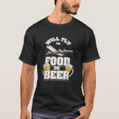 Grappige piloot GIF Aviation zal vliegen voor eten T-shirt (Voorkant)