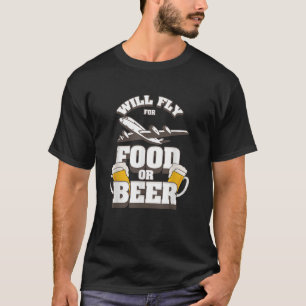Grappige piloot GIF Aviation zal vliegen voor eten T-shirt
