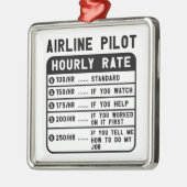 Grappige piloot uurtarief luchtvaart metalen ornament (Links)