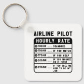 Grappige piloot uurtarief luchtvaart sleutelhanger (Voorkant)