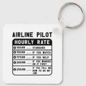 Grappige piloot uurtarief luchtvaart sleutelhanger (Achterkant)