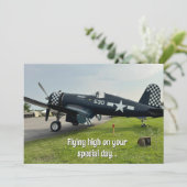 Grappige Piloot Verjaardag Vliegtuigfoto Kaart (Staand voorkant)