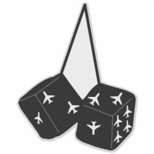 Grappige piloot vliegtuigen pluizige fuzzy dobbels sticker