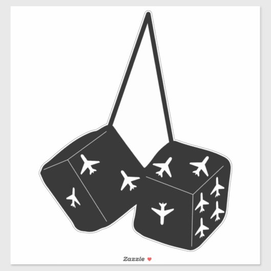 Grappige piloot vliegtuigen pluizige fuzzy dobbels sticker (Vel)