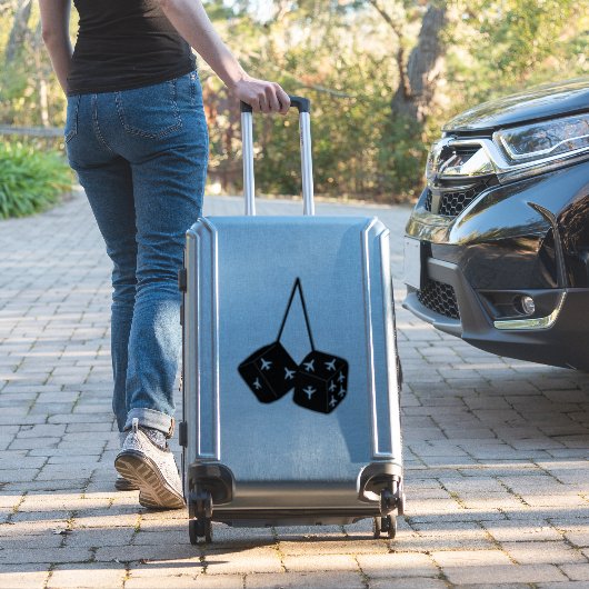 Grappige piloot vliegtuigen pluizige fuzzy dobbels sticker (Koffer Insitu)