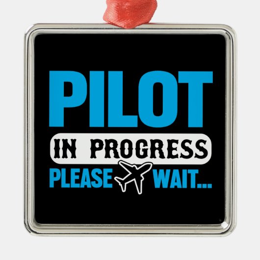 Grappige Pilot in Progress Flight School Student Metalen Ornament (Voorkant)