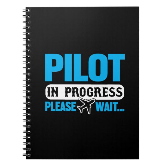 Grappige Pilot in Progress Flight School Student Notitieboek (Voorkant)