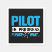 Grappige Pilot in Progress Flight School Student Servet (Voorkant)