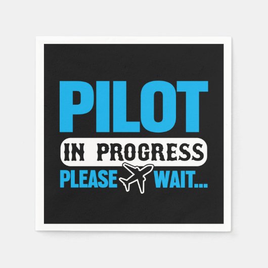 Grappige Pilot in Progress Flight School Student Servet (Voorkant)