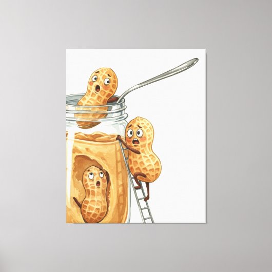 Grappige Pindakaas Canvas Afdruk (Voorkant)
