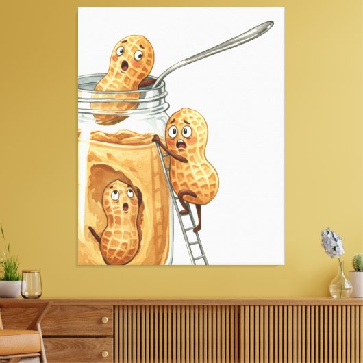 Grappige Pindakaas Canvas Afdruk (Insitu (Woonkamer))