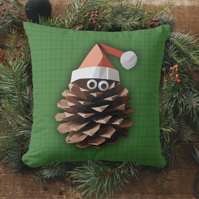 Grappige Pinecone Santa Christmas Craft Kussen (Creator heeft geüpload)