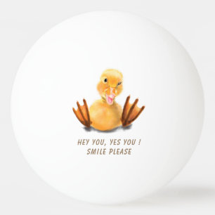 Grappige Ping Pong Ball met Happy Yellow Duck Smil