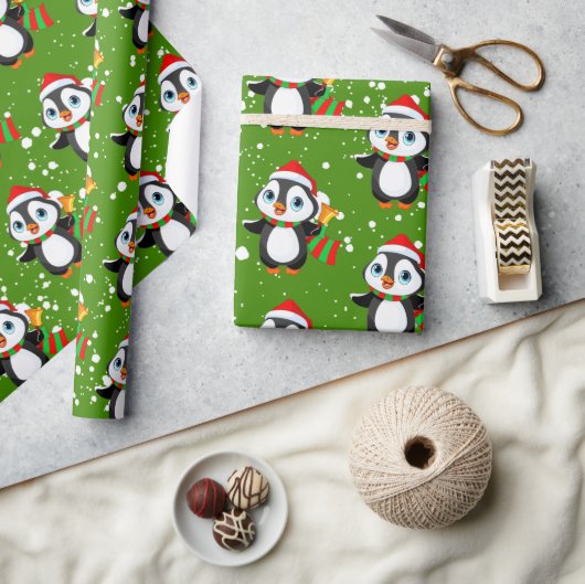 "Grappige Pingouin" Kerstthema Cadeaupapier (Crafts)