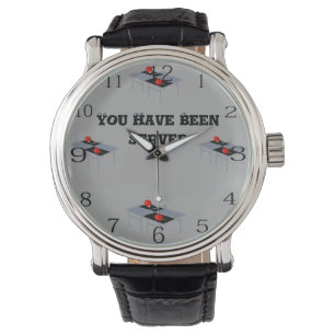 Grappige pingpongtafel met vleermuizen en bal, horloge