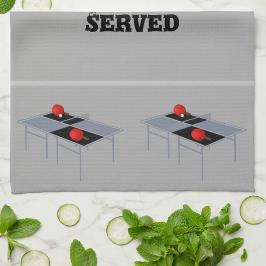 Grappige pingpongtafel met vleermuizen en bal, theedoek (Gevouwen)