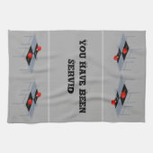 Grappige pingpongtafel met vleermuizen en bal, theedoek (Horizontaal)