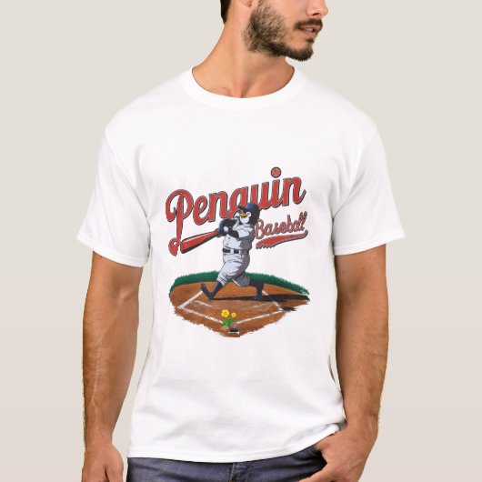 Grappige Pinguïn Baseball T-shirt (Voorkant)