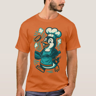 Grappige Pinguïn Chef Koken Komische Keuken vriend T-shirt