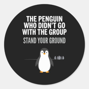 Grappige pinguïn citaat onafhankelijke denker arct ronde sticker