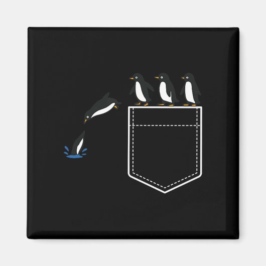 Grappige Pinguïn Cket Schattige Duikende Pinguïn D Magneet (Voorkant)