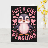 Grappige Pinguïn Dier Gewoon Een Meisje Dat Van Pi Kaart (Gele Bloem)