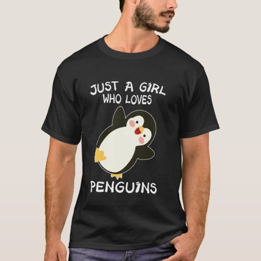 Grappige Pinguïn Dier Gewoon Een Meisje Dat Van Pi T-shirt (Voorkant)