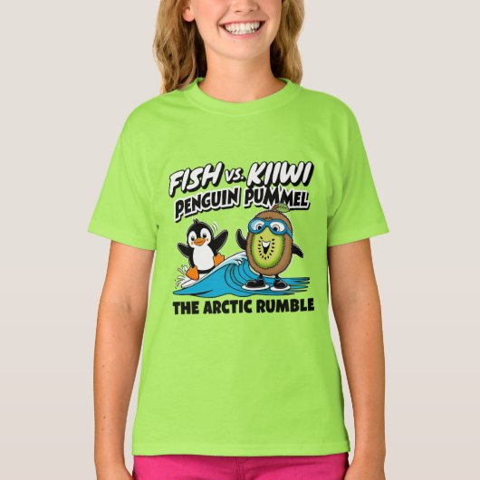 Grappige pinguïn en kiwi t-shirt (Voorkant)