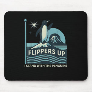 Grappige pinguïn flippers omhoog Ik sta met de pin Muismat