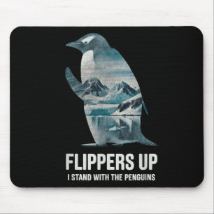 Grappige pinguïn flippers omhoog Ik sta met de pin Muismat