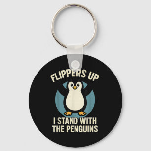 Grappige pinguïn flippers omhoog Ik sta met de pin Sleutelhanger