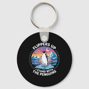 Grappige pinguïn flippers omhoog Ik sta met de pin Sleutelhanger