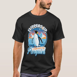 Grappige Pinguïn Flippers Omhoog Ik Sta Met De Pin T-shirt