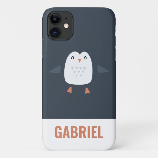 grappige pinguïn-gepersonaliseerde kinderen Case-Mate iPhone case (Achterkant)