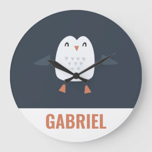 grappige pinguïn-gepersonaliseerde kinderen grote klok