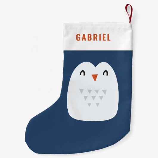 grappige pinguïn gepersonaliseerde kinderen kleine kerstsok (Achterkant)