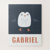 grappige pinguïn-gepersonaliseerde kinderen legpuzzel (Verticaal)