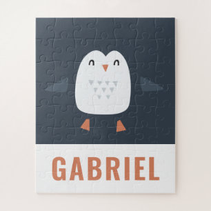 grappige pinguïn-gepersonaliseerde kinderen legpuzzel