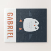 grappige pinguïn-gepersonaliseerde kinderen legpuzzel (Horizontaal)