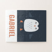 grappige pinguïn-gepersonaliseerde kinderen legpuzzel (Horizontaal)