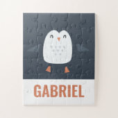 grappige pinguïn-gepersonaliseerde kinderen legpuzzel (Verticaal)