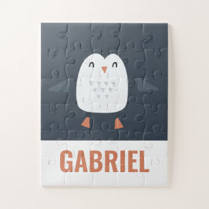 grappige pinguïn-gepersonaliseerde kinderen legpuzzel