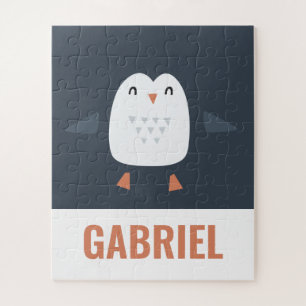grappige pinguïn-gepersonaliseerde kinderen legpuzzel