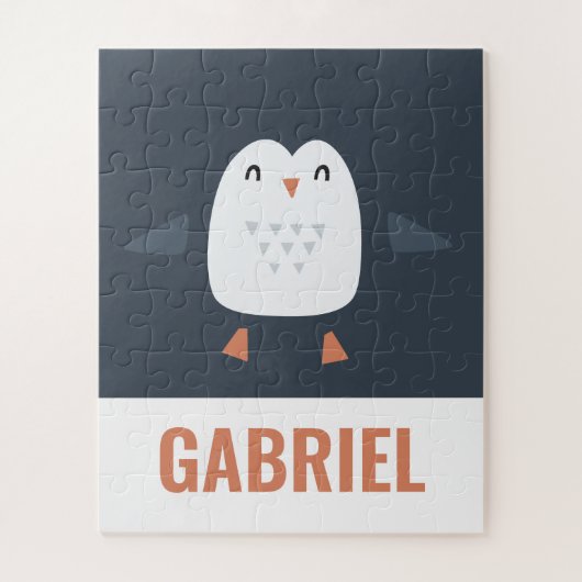 grappige pinguïn-gepersonaliseerde kinderen legpuzzel (Verticaal)