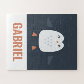 grappige pinguïn-gepersonaliseerde kinderen legpuzzel (Horizontaal)