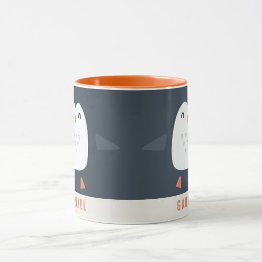 grappige pinguïn gepersonaliseerde kinderen mok (Midden)