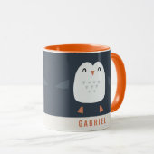 grappige pinguïn gepersonaliseerde kinderen mok (Voorkant rechts)