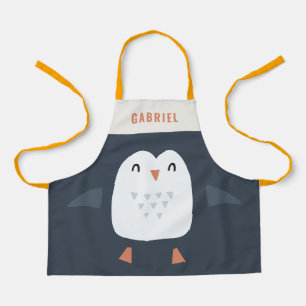 grappige pinguïn gepersonaliseerde kinderen schort
